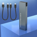 Pouzdro pro SSD NVMe a SATA — USB C, přenosová rychlost 10 Gb/s, tenké kovové tělo