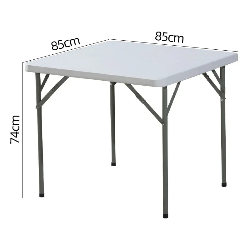 3-Foot Square Folding Table — Durable Plastic Build, Space-Saving Design