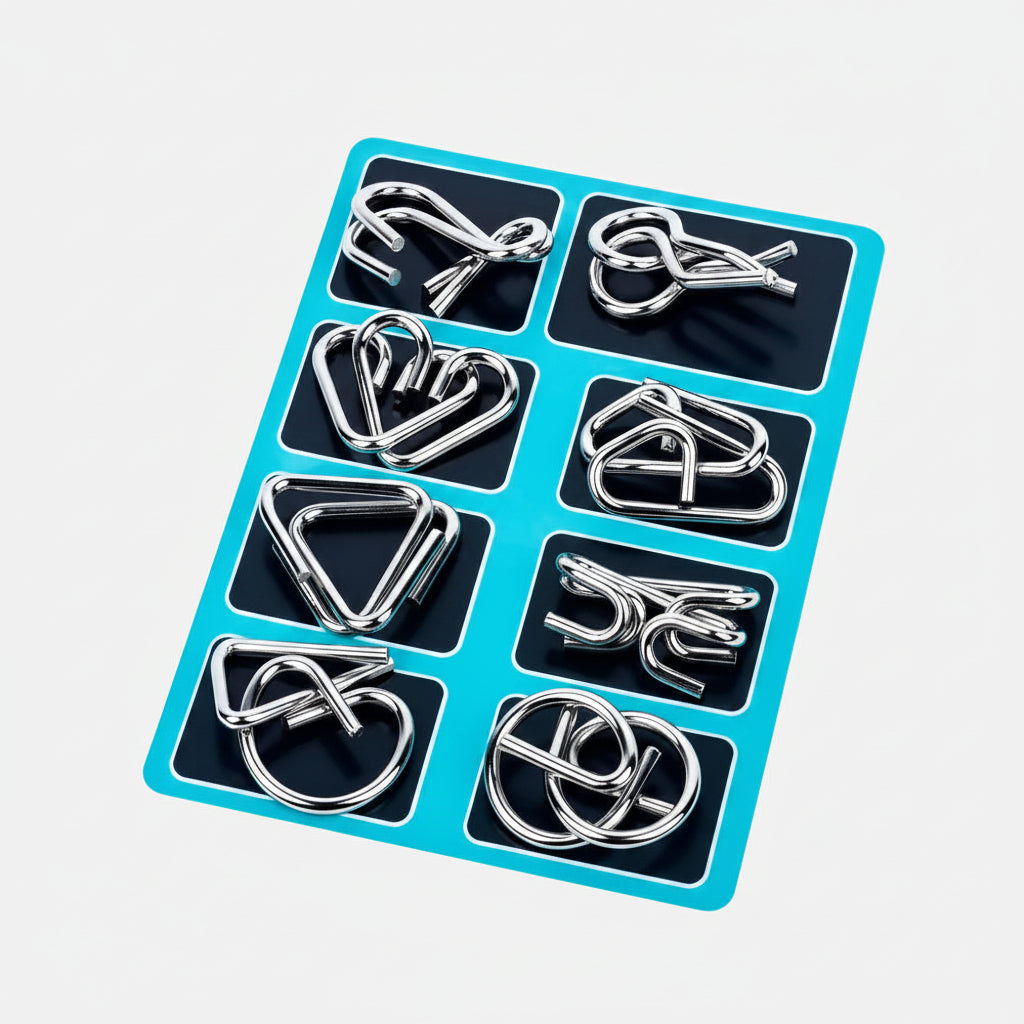 Puzzle Toys Metal Brain Teaser Logic Game Set | Meowbutter