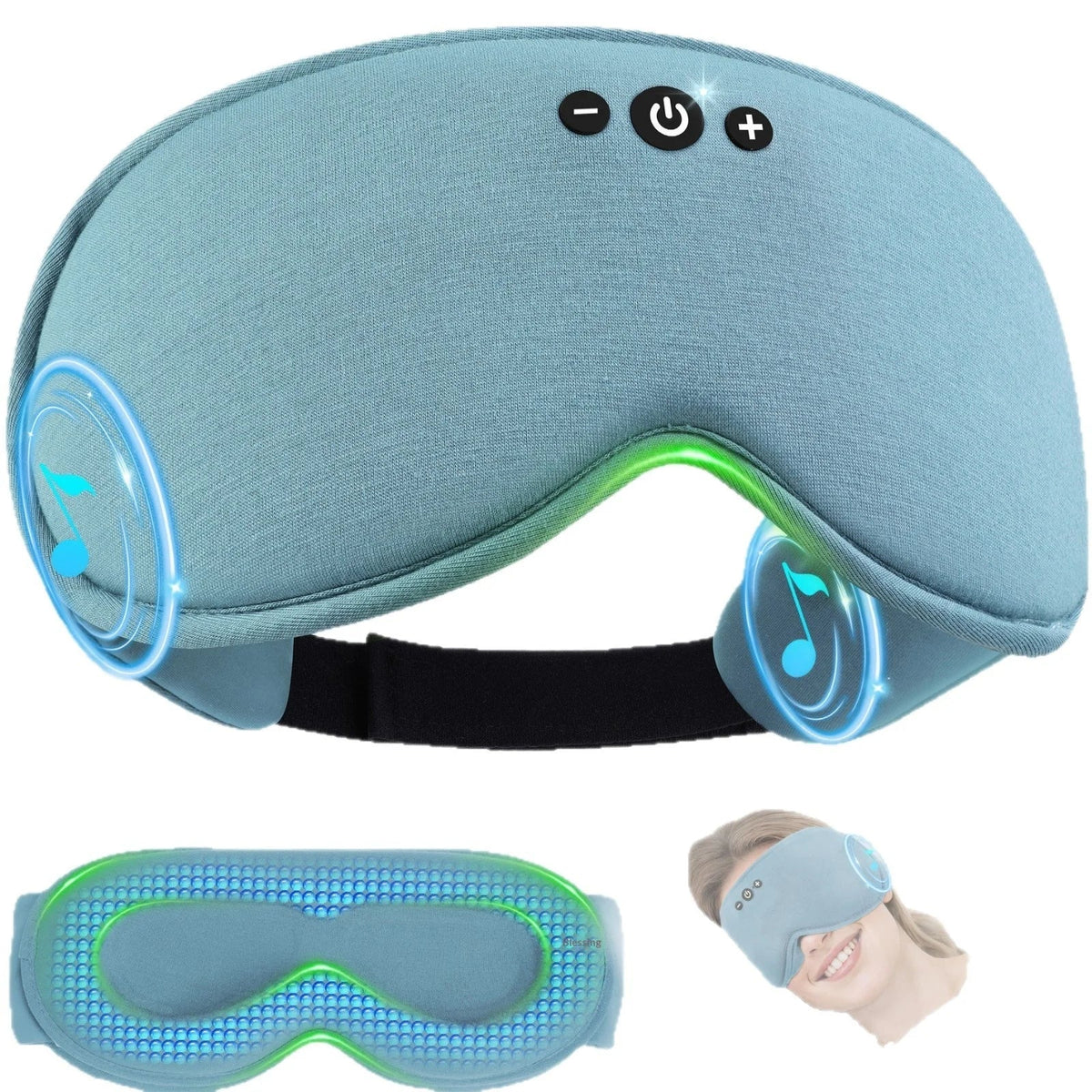 DreamEase 3D Bluetooth Sleep Mask — Full Light Blocking and Wireless Music Playback