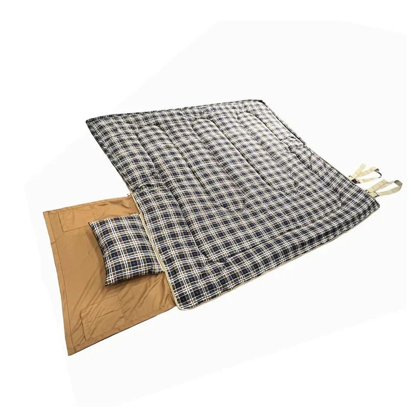 Sac de couchage imperméable léger 3 saisons CozyNest - doublure en flanelle, oreiller inclus