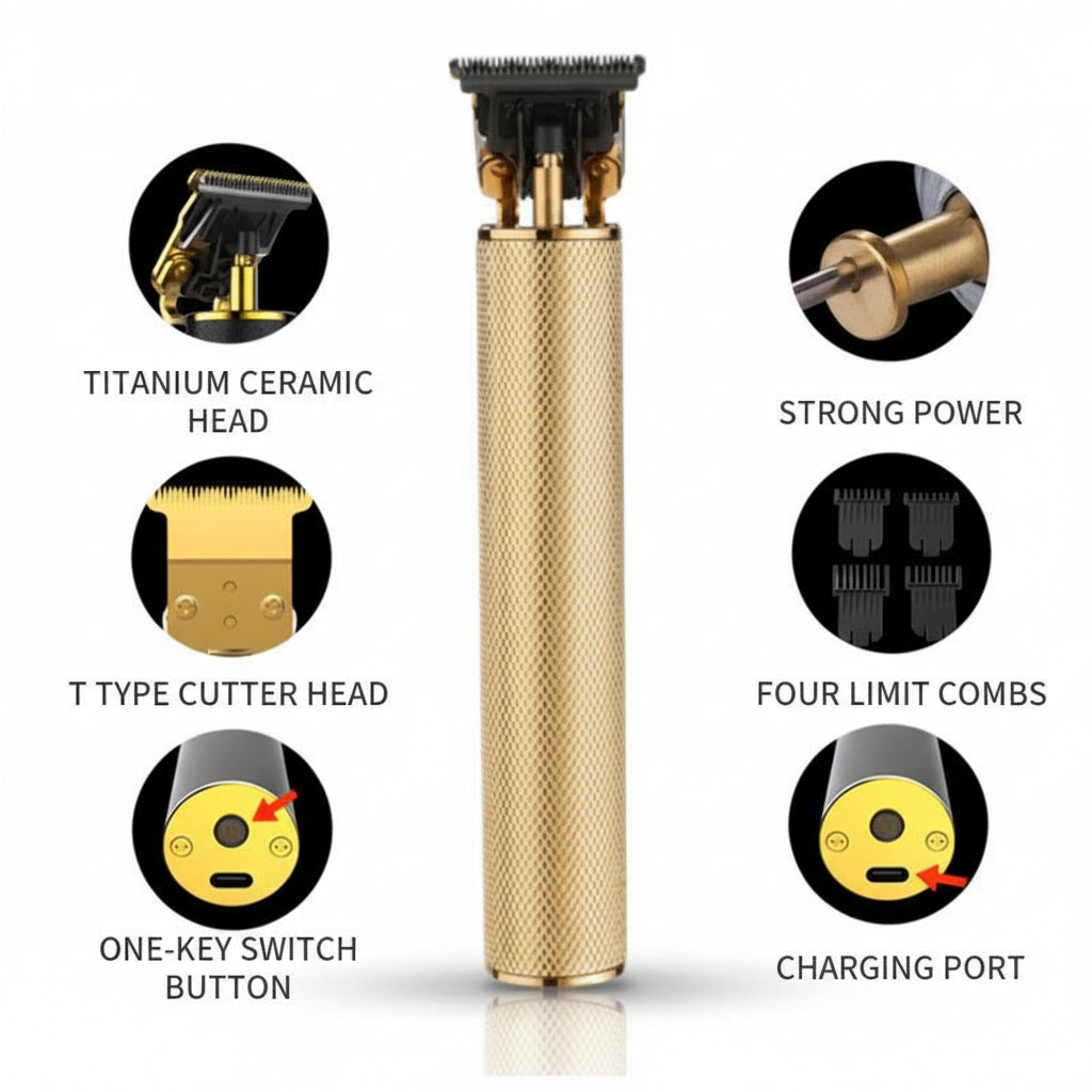 Hair Trimmer Professional T Blade Cordless Beard Grooming Tool | Meowbutter