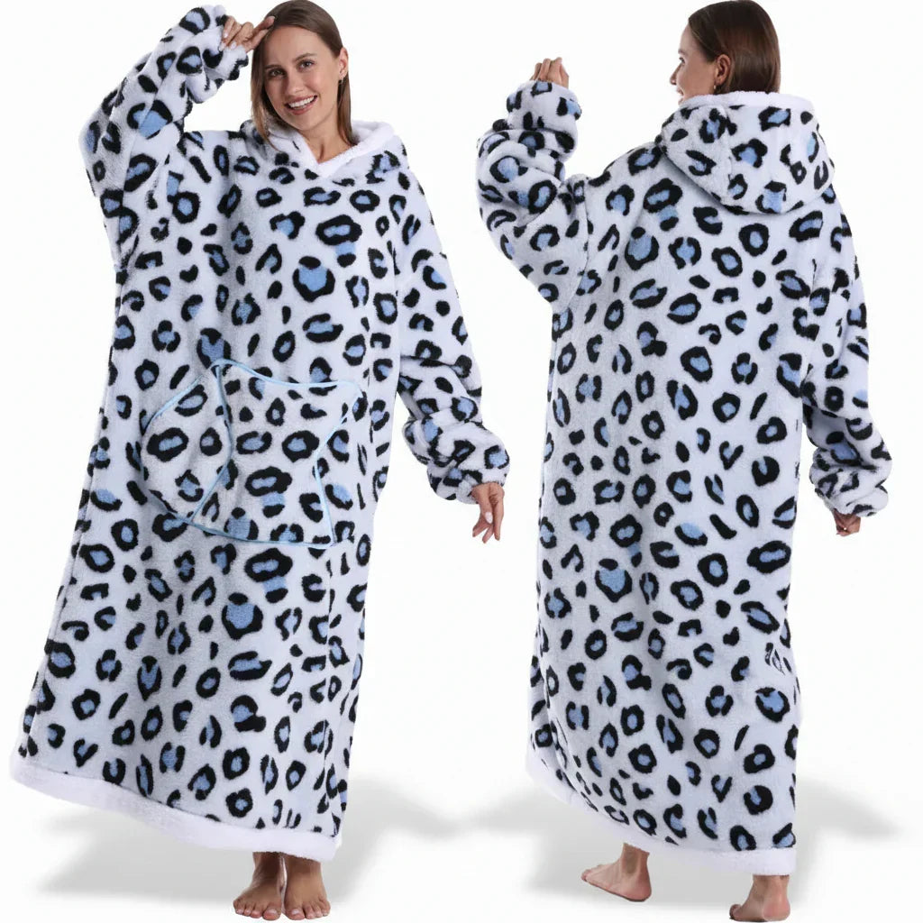 Sweat à capuche couverture Sherpa à imprimé Halloween surdimensionné