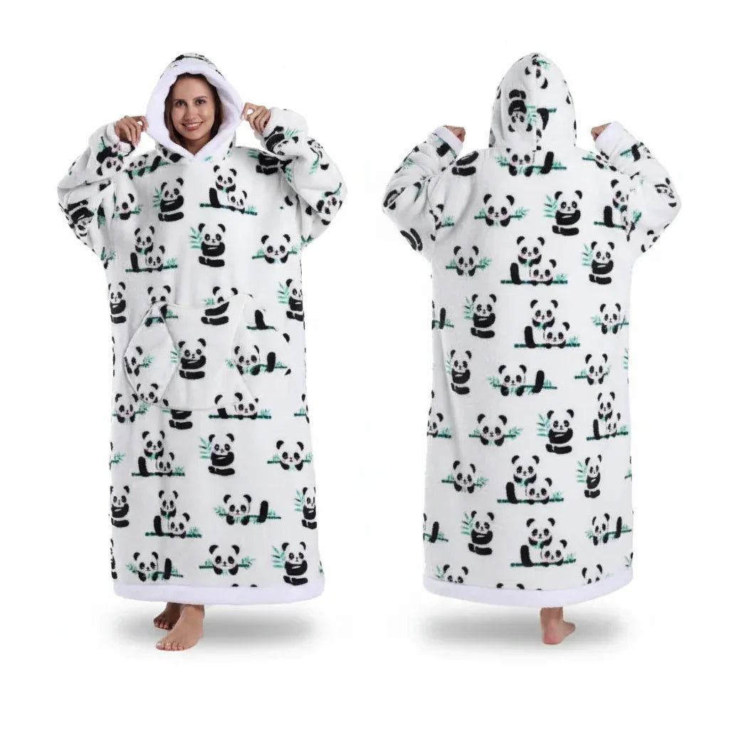 Sweat à capuche couverture Sherpa à imprimé Halloween surdimensionné