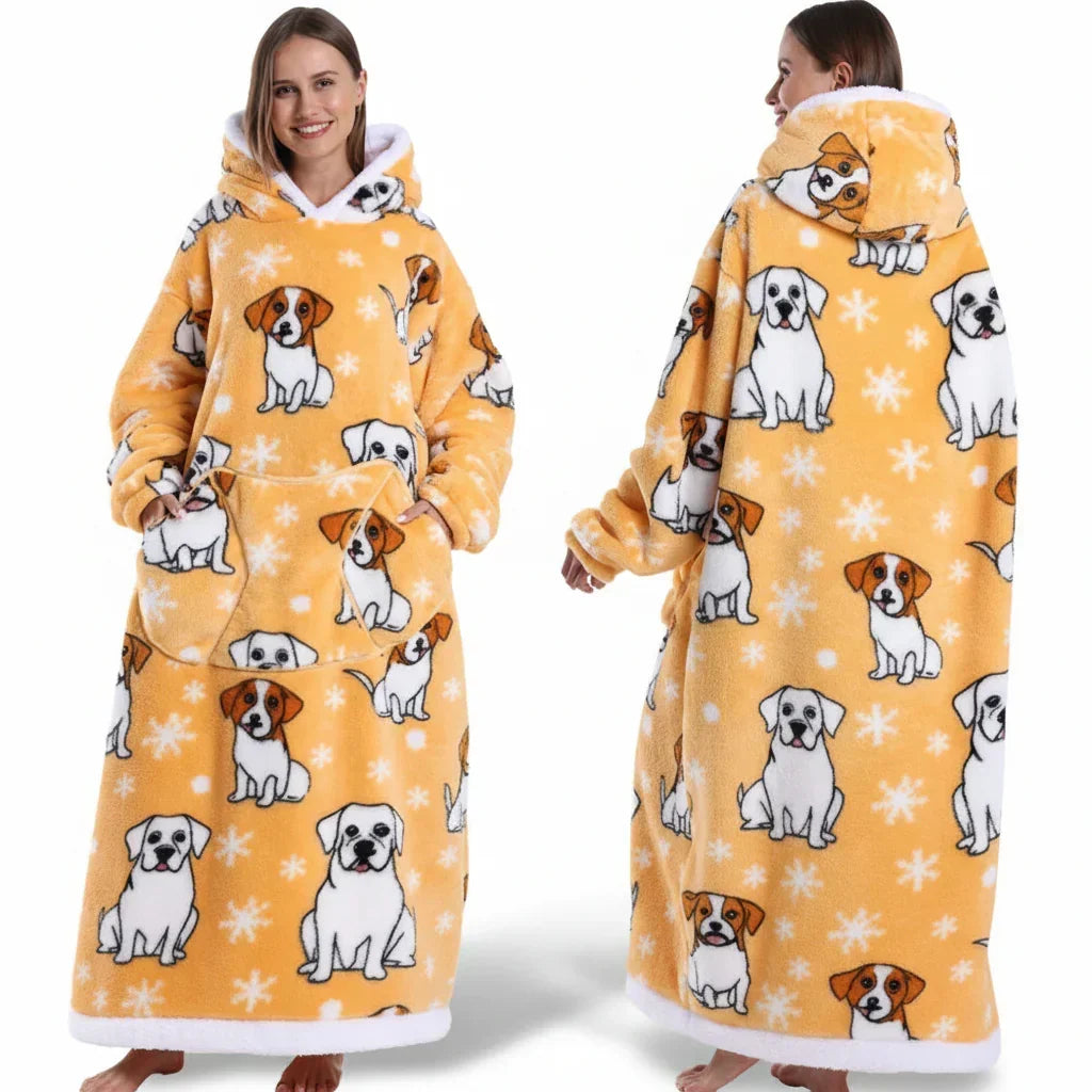 Sweat à capuche couverture Sherpa à imprimé Halloween surdimensionné