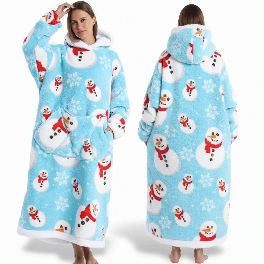 Sweat à capuche couverture Sherpa à imprimé Halloween surdimensionné