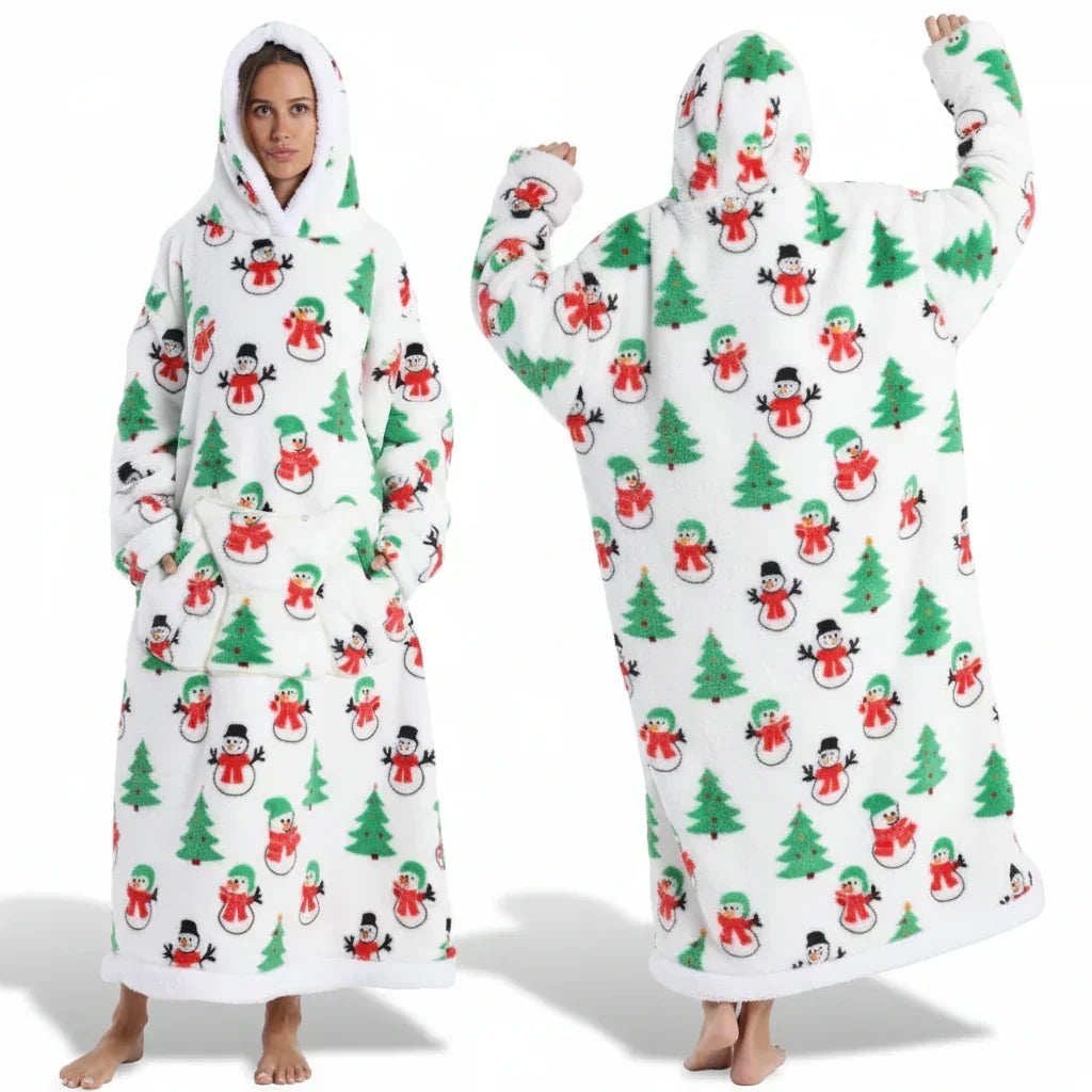 Sweat à capuche couverture Sherpa à imprimé Halloween surdimensionné