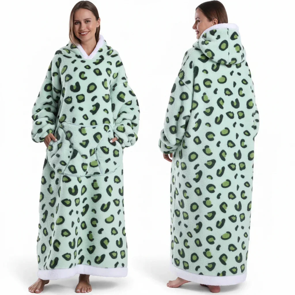 Sweat à capuche couverture Sherpa à imprimé Halloween surdimensionné