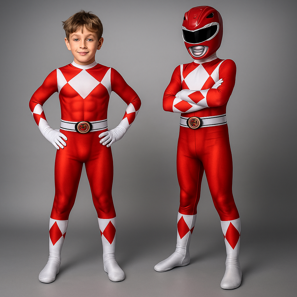 Kids Costume Superhero Jumpsuit Muscle Print Party Outfit | Meowbutter