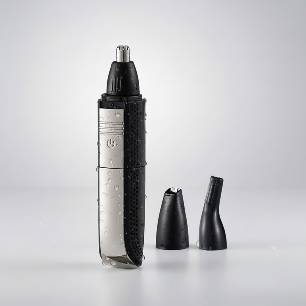 Compact Nose And Ear Hair Trimmer — Rotating Stainless Steel Blades