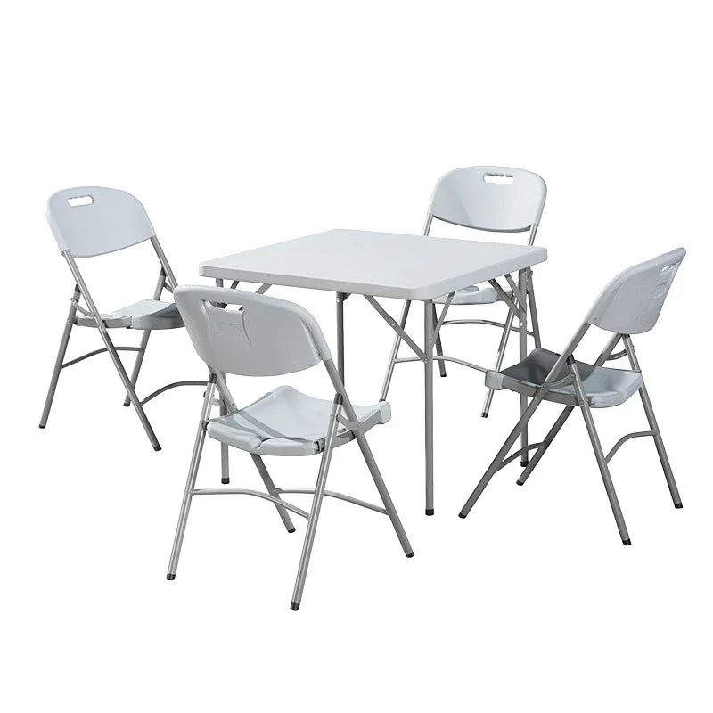 3-Foot Square Folding Table — Durable Plastic Build, Space-Saving Design
