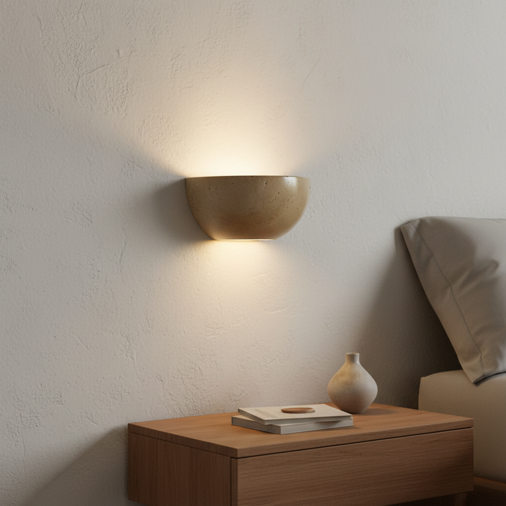 WabiShine halbrunde Steinwandleuchte - Warmes, blendfreies LED-Licht