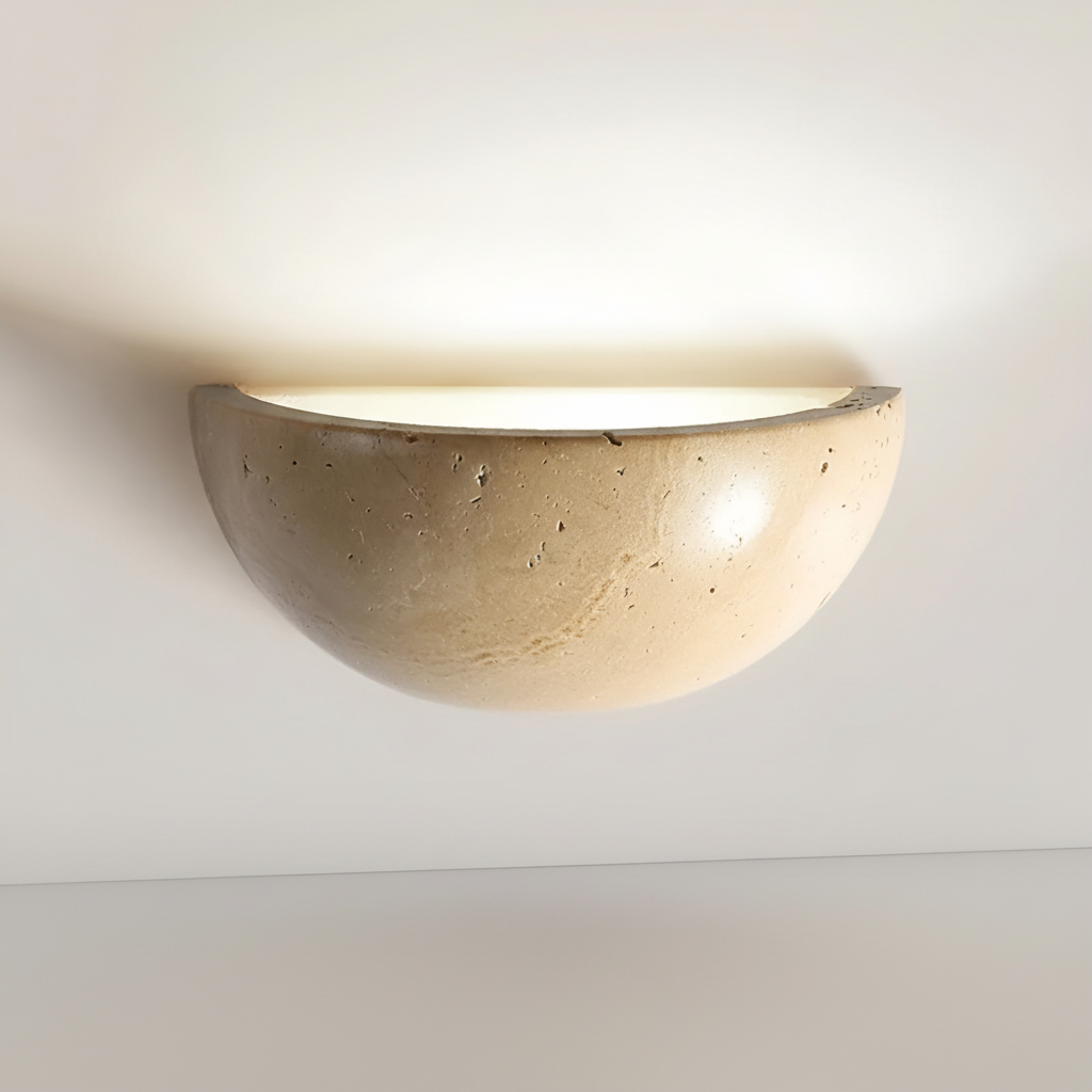 WabiShine halbrunde Steinwandleuchte - Warmes, blendfreies LED-Licht