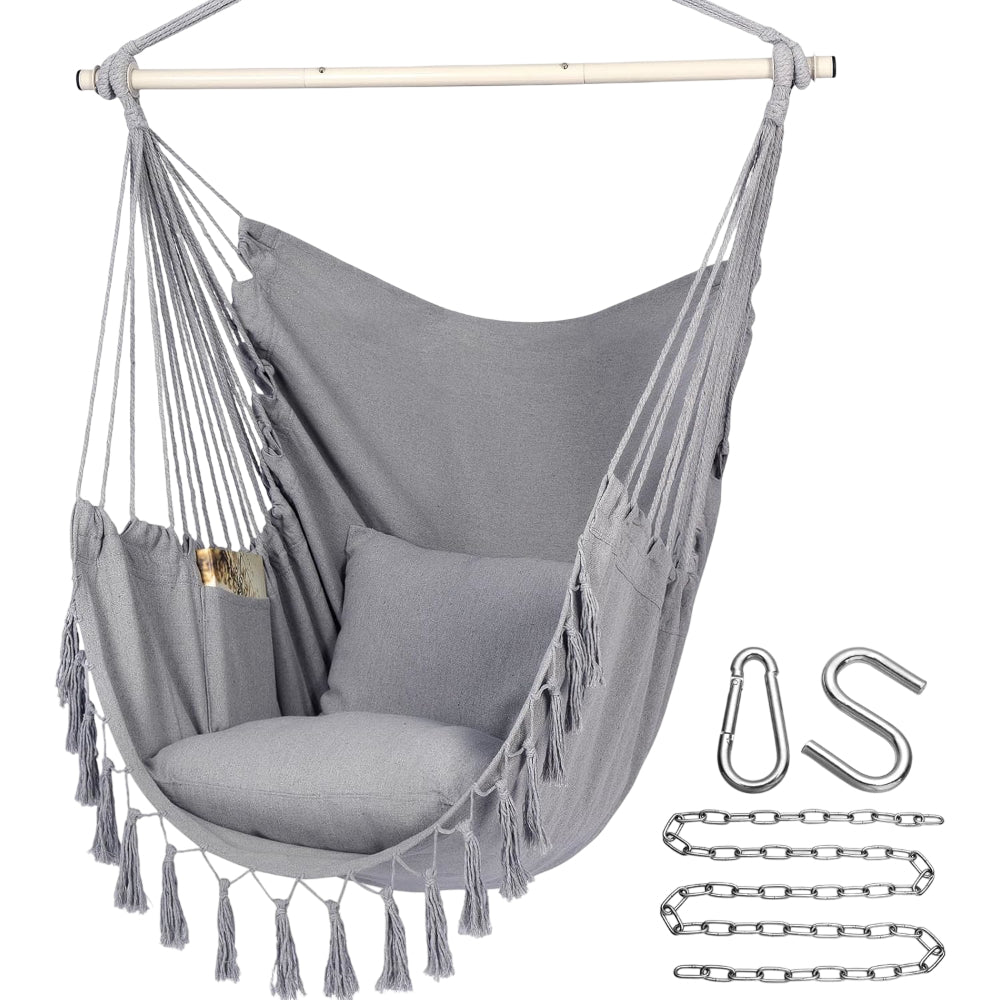 Hammock Chair Hanging Swing Seat Indoor Outdoor | Meowbutter
