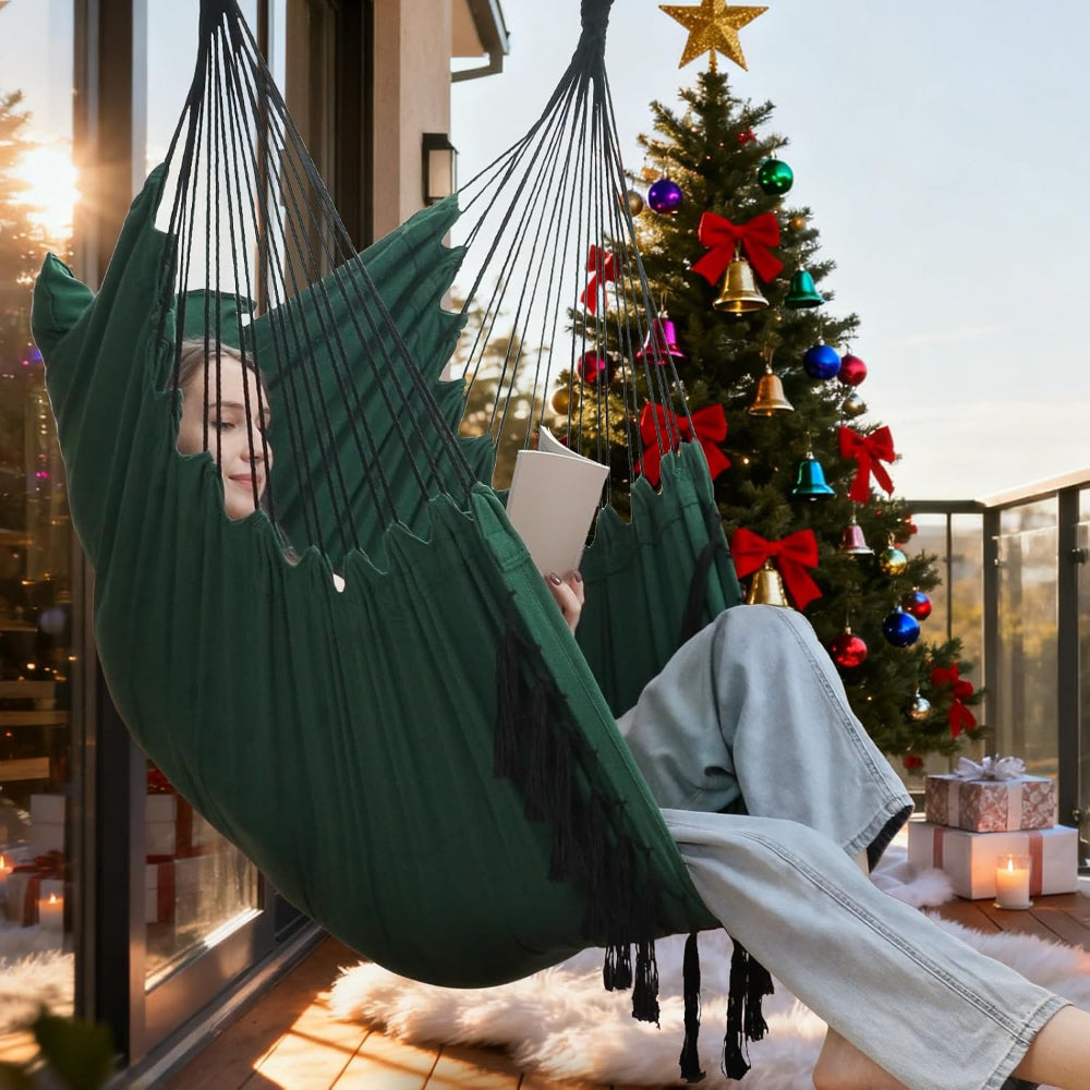 Hammock Chair Hanging Swing Seat Indoor Outdoor | Meowbutter