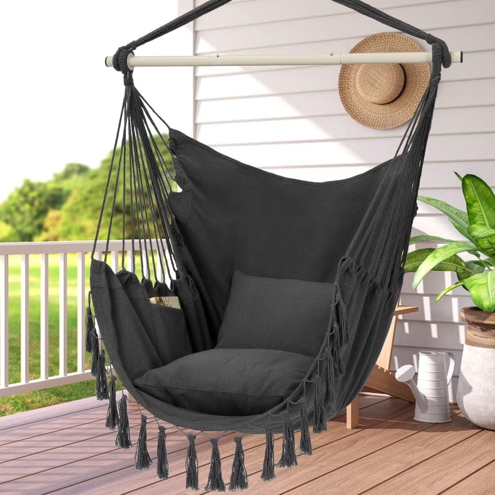Hammock Chair Hanging Swing Seat Indoor Outdoor | Meowbutter