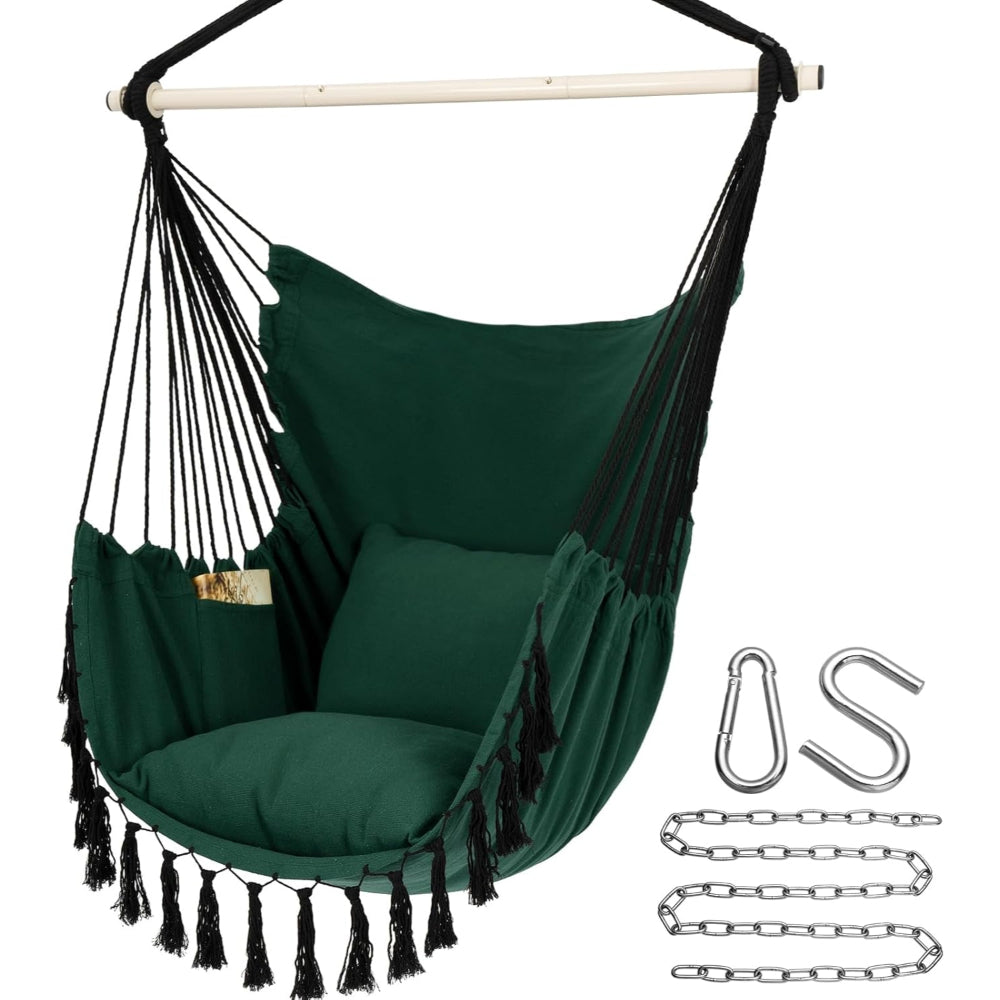 Hammock Chair Hanging Swing Seat Indoor Outdoor | Meowbutter