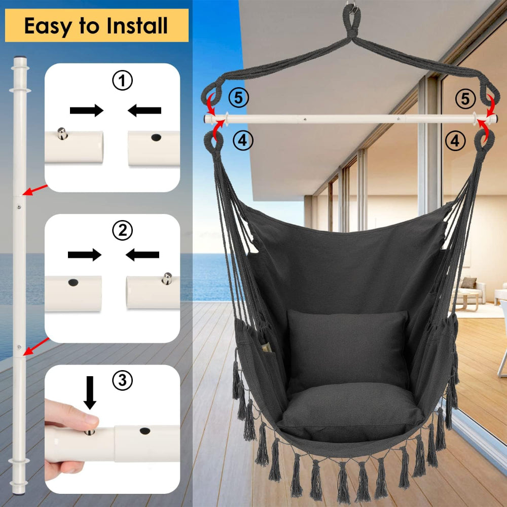 Hammock Chair Hanging Swing Seat Indoor Outdoor | Meowbutter