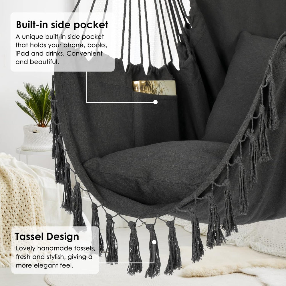 Hammock Chair Hanging Swing Seat Indoor Outdoor | Meowbutter