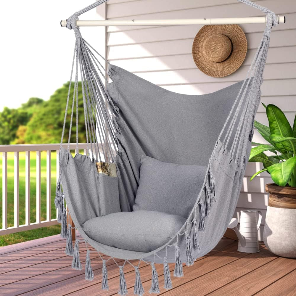 Hammock Chair Hanging Swing Seat Indoor Outdoor | Meowbutter