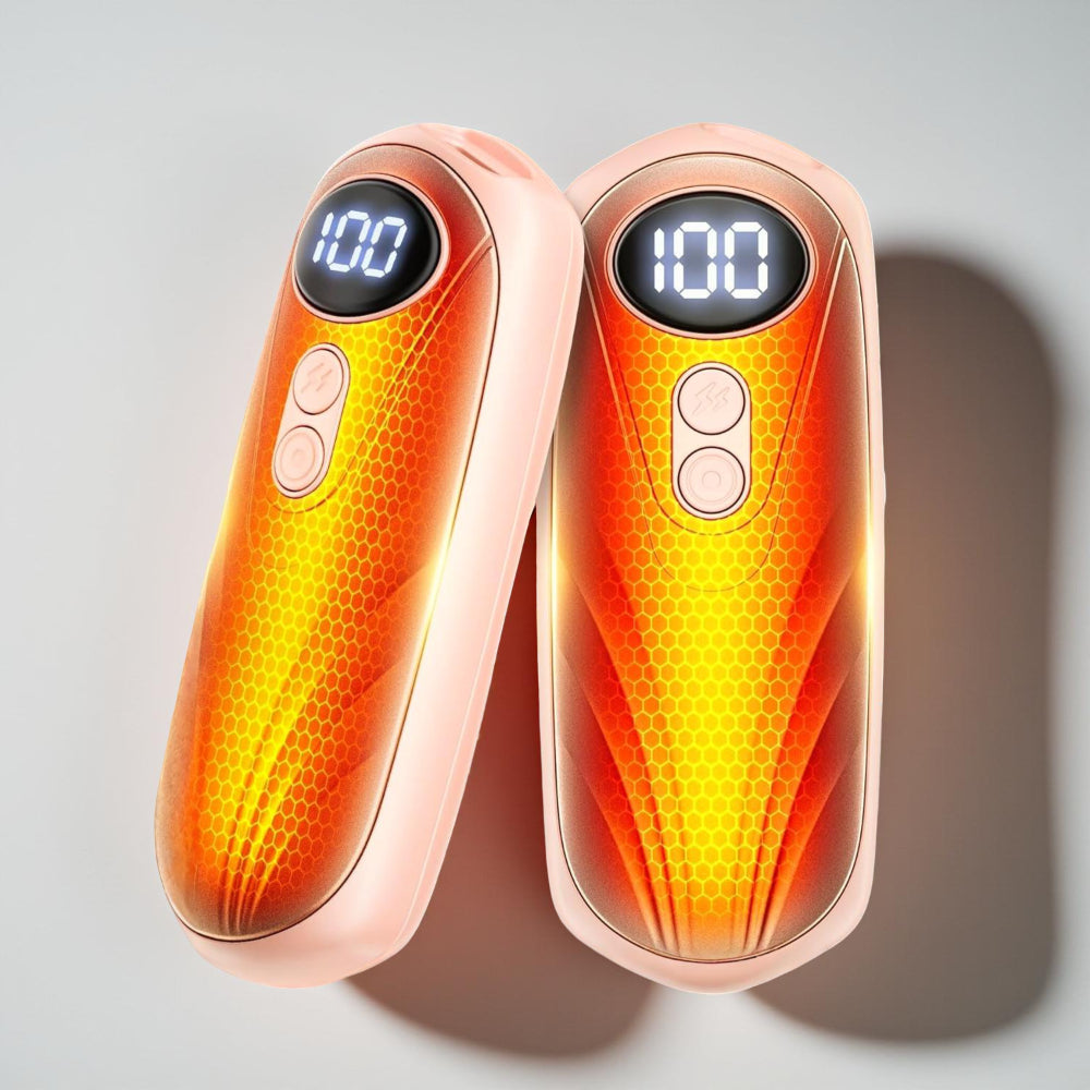 Dobíjecí kapesní ohřívač rukou — kompaktní design, digitální LED displej