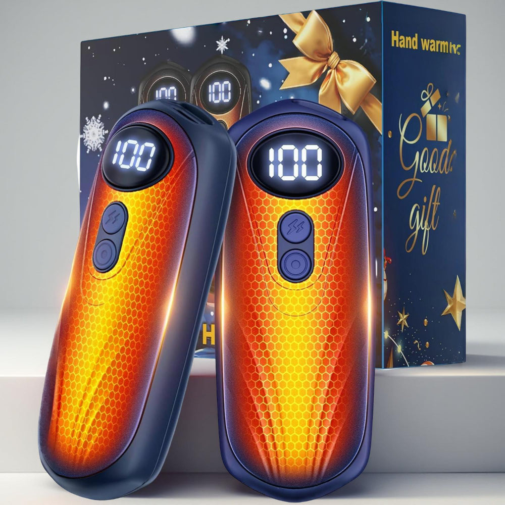 Dobíjecí kapesní ohřívač rukou — kompaktní design, digitální LED displej