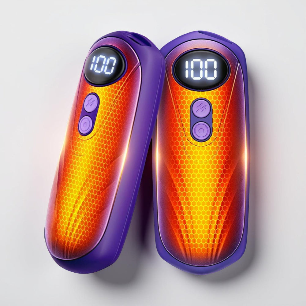 Dobíjecí kapesní ohřívač rukou — kompaktní design, digitální LED displej