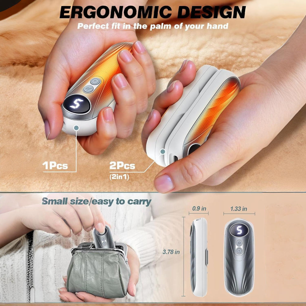 Dobíjecí kapesní ohřívač rukou — kompaktní design, digitální LED displej
