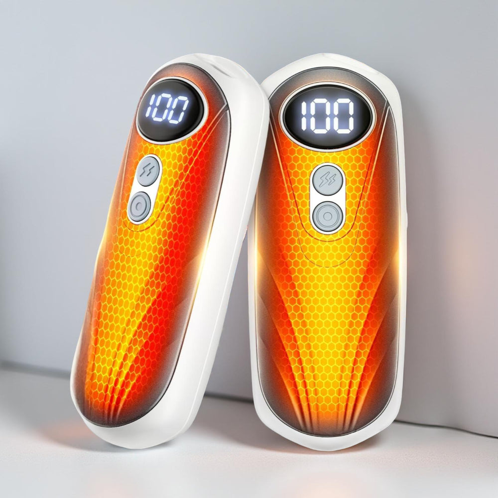 Dobíjecí kapesní ohřívač rukou — kompaktní design, digitální LED displej