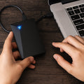 Slank bærbar ekstern USB-harddisk — strømforsynet via USB, let konstruktion