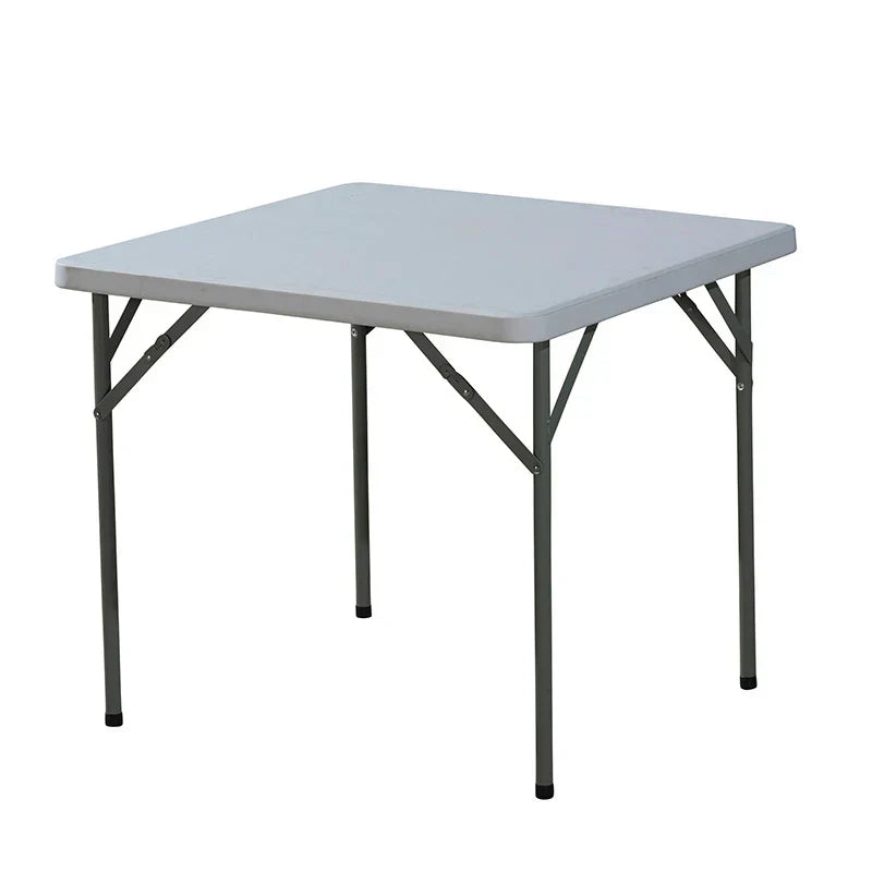 3-Foot Square Folding Table — Durable Plastic Build, Space-Saving Design