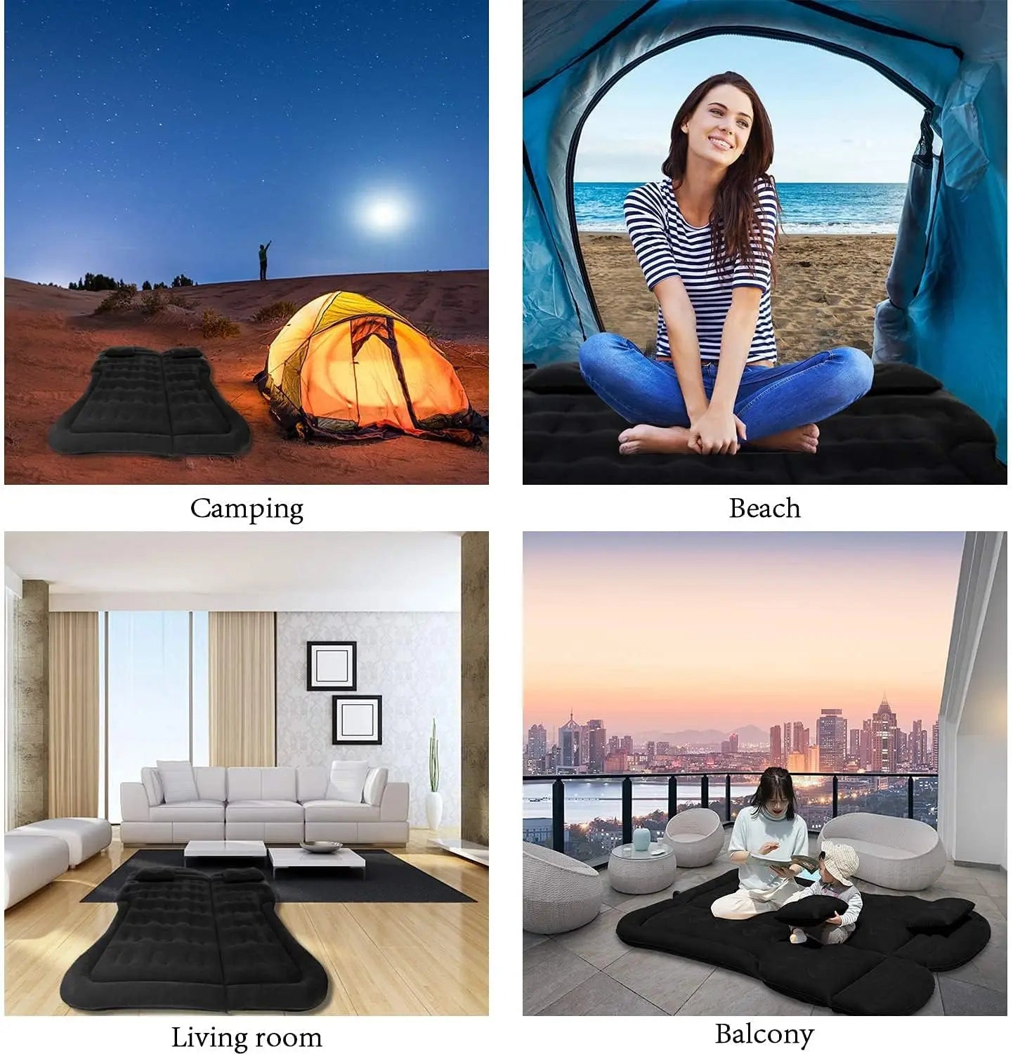 Colchón inflable portátil para coche ComfortNest — plataforma acolchada para dormir