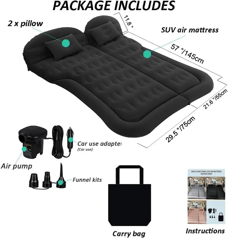 Colchón inflable portátil para coche ComfortNest — plataforma acolchada para dormir