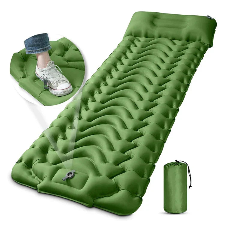 ComfortRest 10cm厚 自動膨張式スリーピングパッド — 自動バルブ膨張、ふんわり快適なサポート