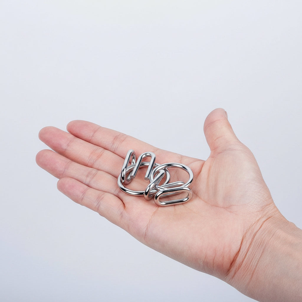 Puzzle Toys Metal Brain Teaser Logic Game Set | Meowbutter