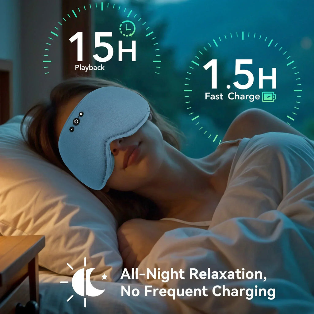 DreamEase 3D Bluetooth Sleep Mask — Full Light Blocking and Wireless Music Playback