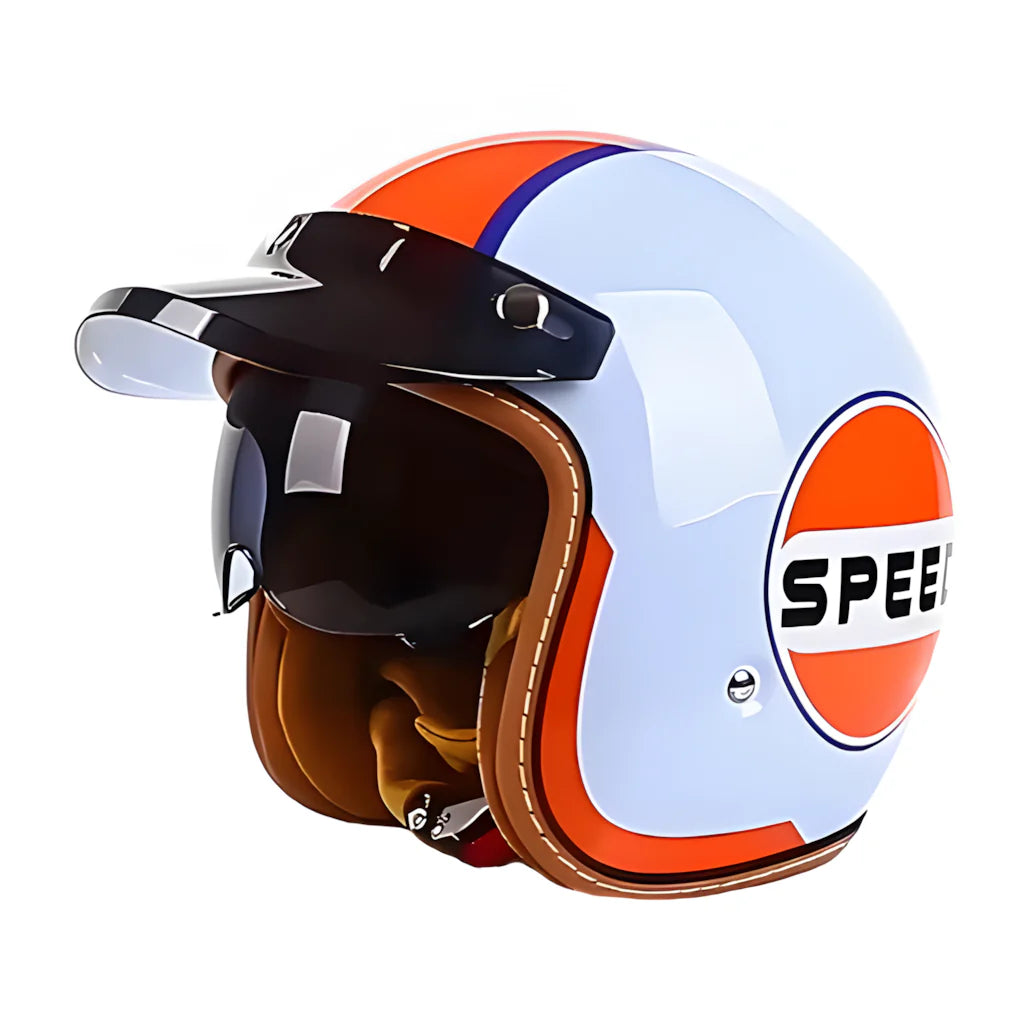 The Street King - Vintage Open Face Helmet - DOT & ECE Approved - Meowbutter