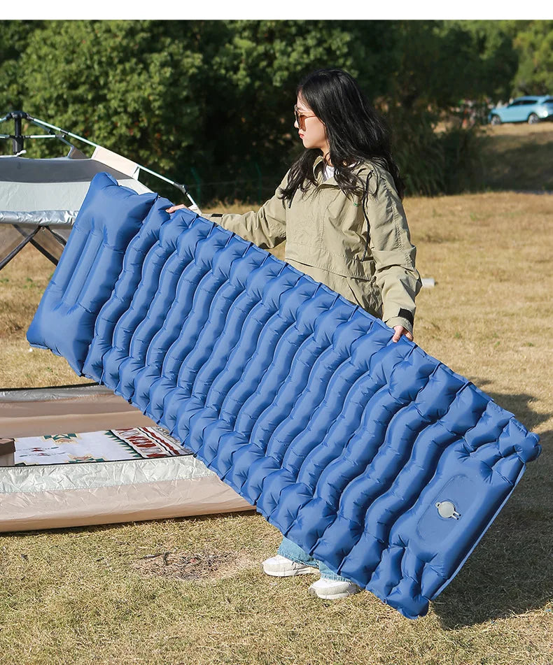 ComfortRest 10cm厚 自動膨張式スリーピングパッド — 自動バルブ膨張、ふんわり快適なサポート