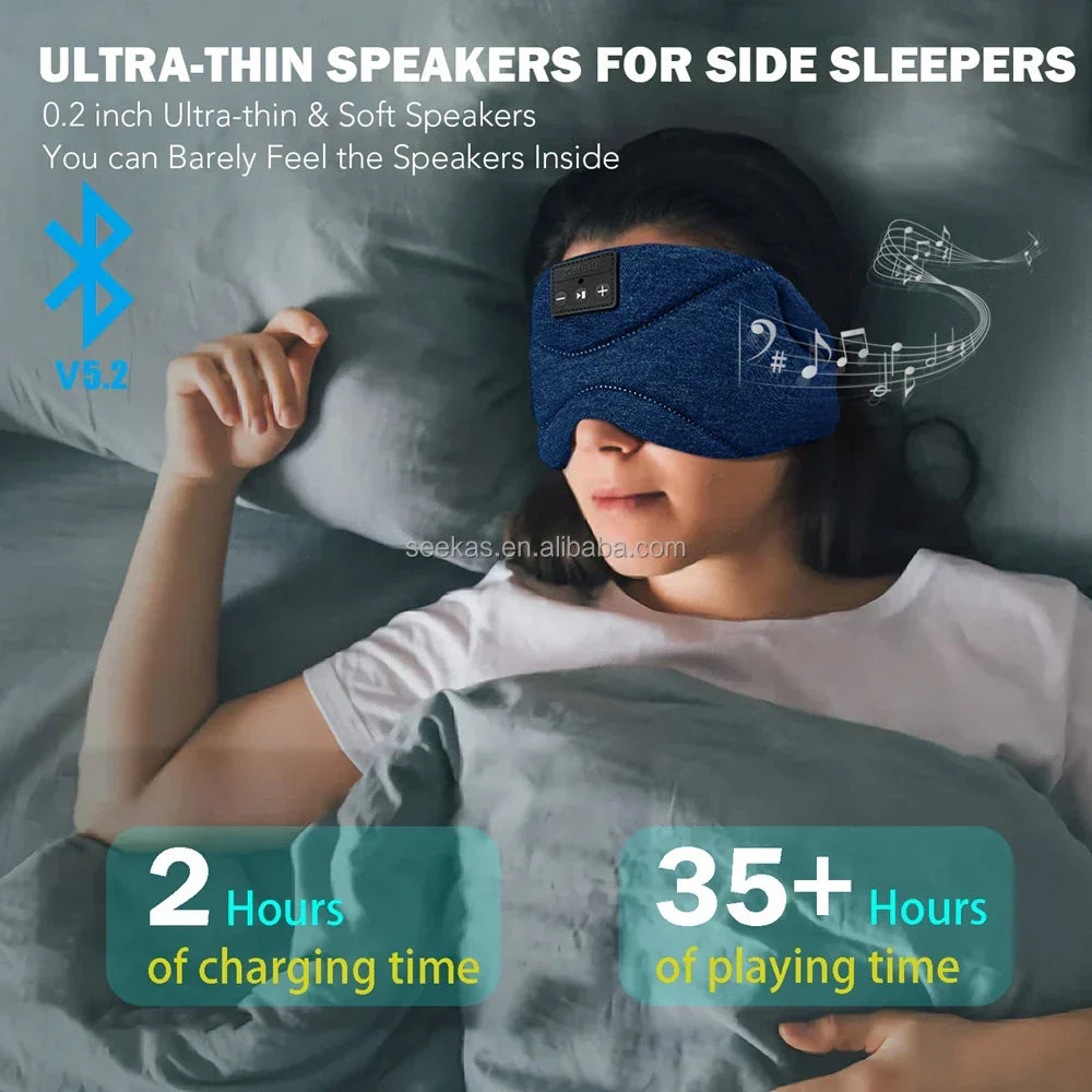 ComfortZone Bluetooth Sleep Mask — Light Blocking Contour, Soft Integrated Speakers