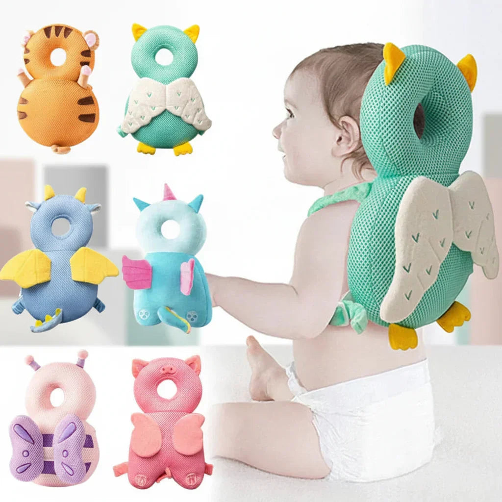 Toddler Head Cushion Backpack — Crystal Velvet Cover, Shock-Absorbing PP Cotton Padding