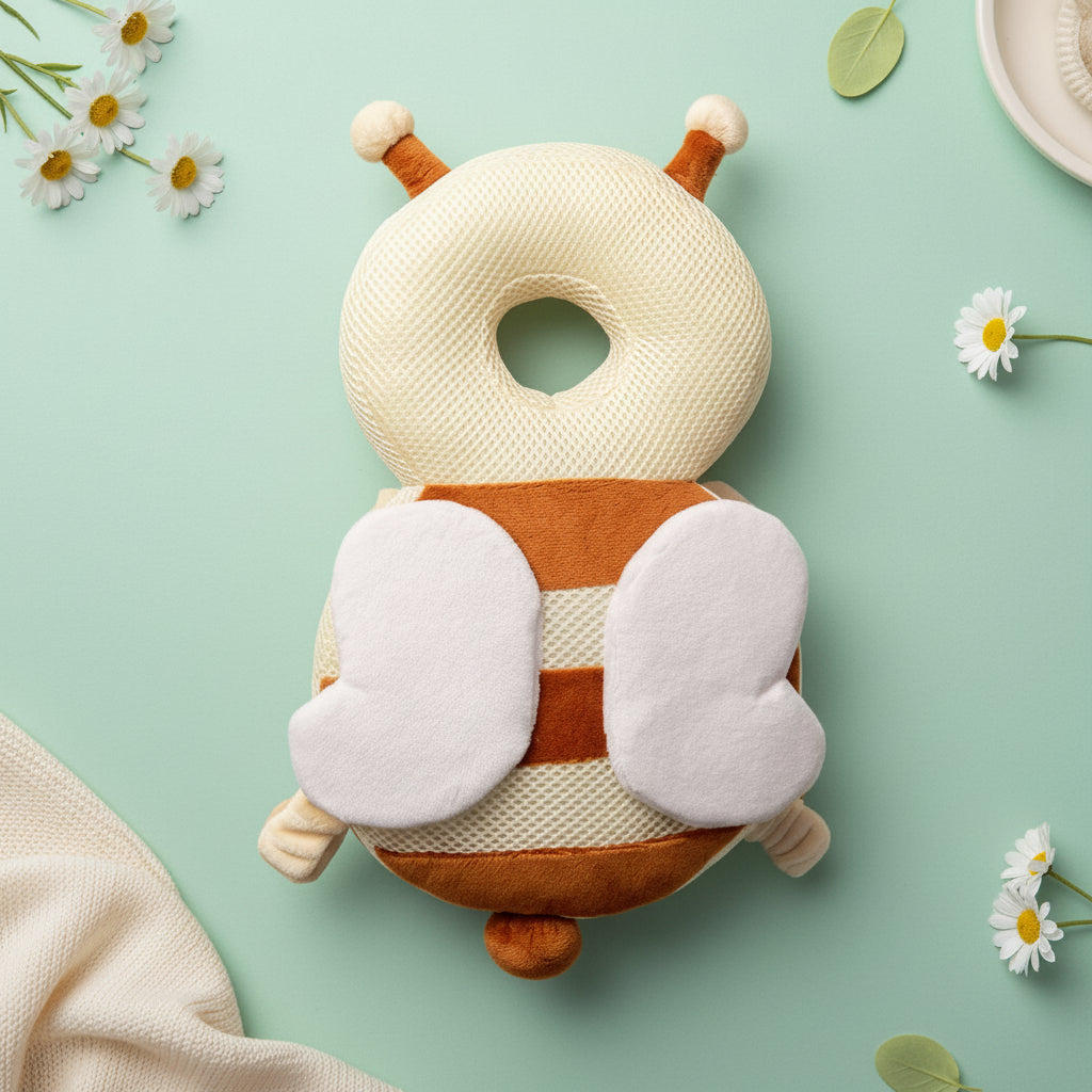 Toddler Head Cushion Backpack — Crystal Velvet Cover, Shock-Absorbing PP Cotton Padding