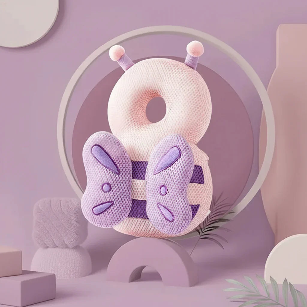 Toddler Head Cushion Backpack — Crystal Velvet Cover, Shock-Absorbing PP Cotton Padding