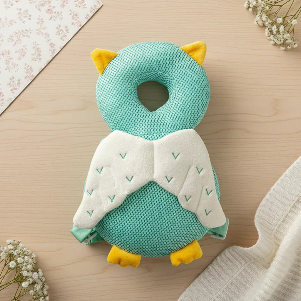 Toddler Head Cushion Backpack — Crystal Velvet Cover, Shock-Absorbing PP Cotton Padding