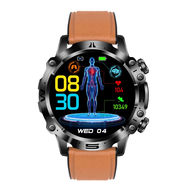 Monitor aktywności HealthTrack z EKG — smartwatch monitorujący poziom cukru we krwi i ciśnienie krwi