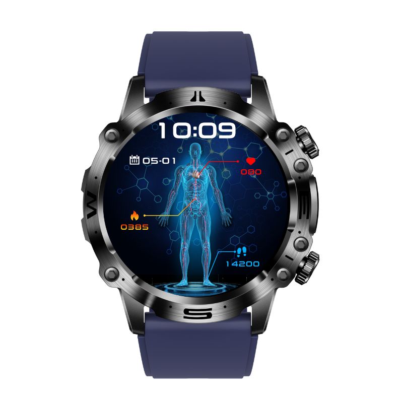 Monitor aktywności HealthTrack z EKG — smartwatch monitorujący poziom cukru we krwi i ciśnienie krwi