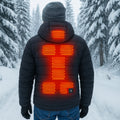 Vyhřívaná outdoorová bunda — dvojité vyhřívání hrudníku a páteře, zóny s teplotou 130 °F, výdrž 10 hodin