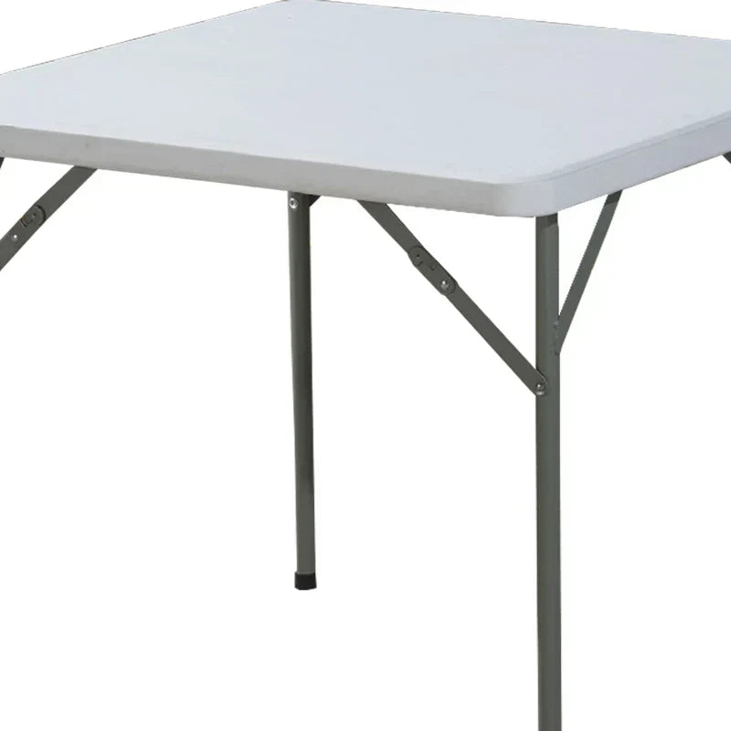 3-Foot Square Folding Table — Durable Plastic Build, Space-Saving Design