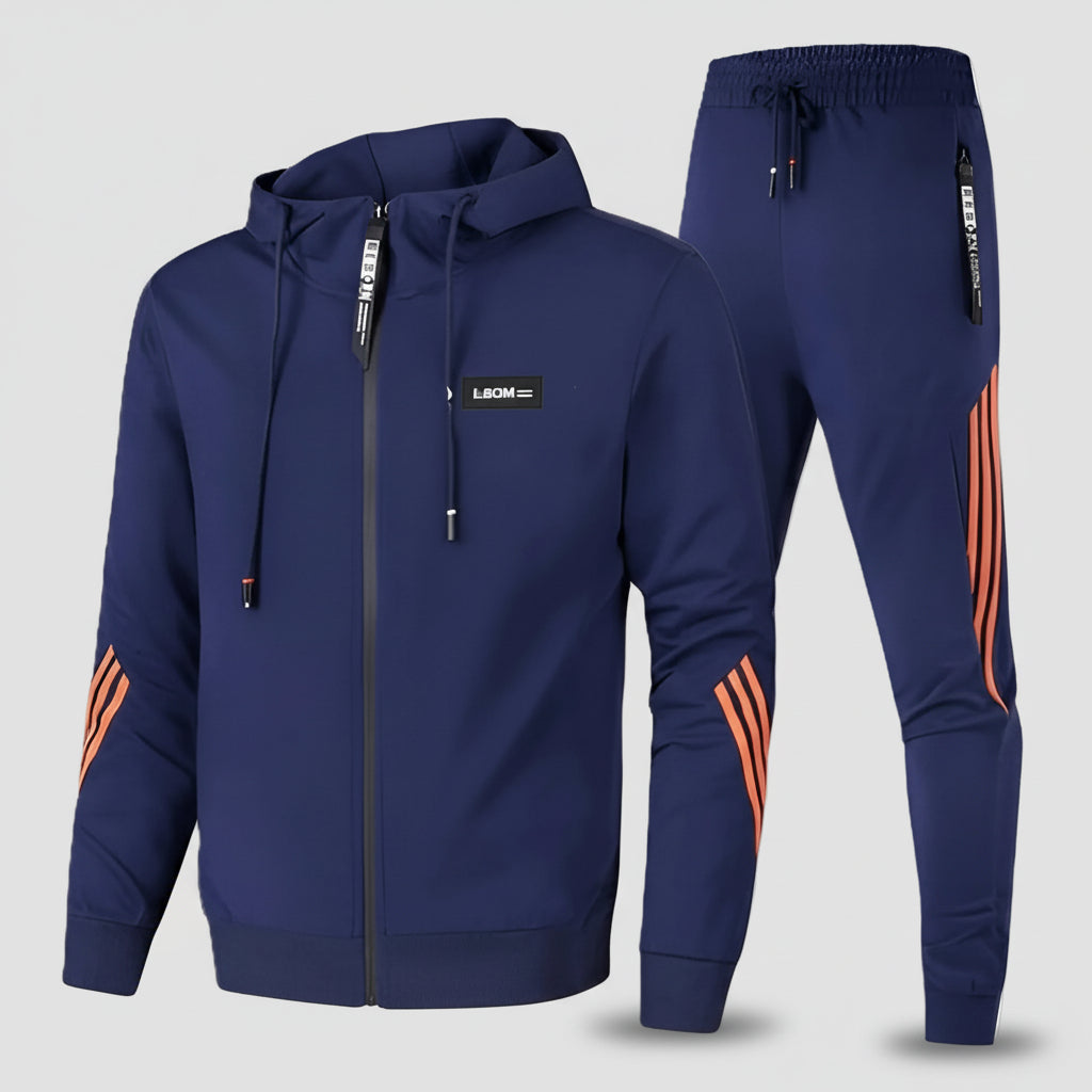 Atmungsaktives Trainingsanzug-Set für Herren – Leichter Kapuzenpullover und schmal zulaufende Jogginghose