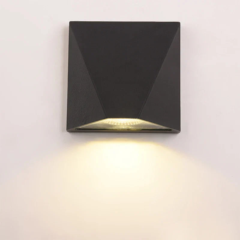 Moderne sort LED-væglampe | 5W vandtæt aluminium udendørslampe | Meowbutter