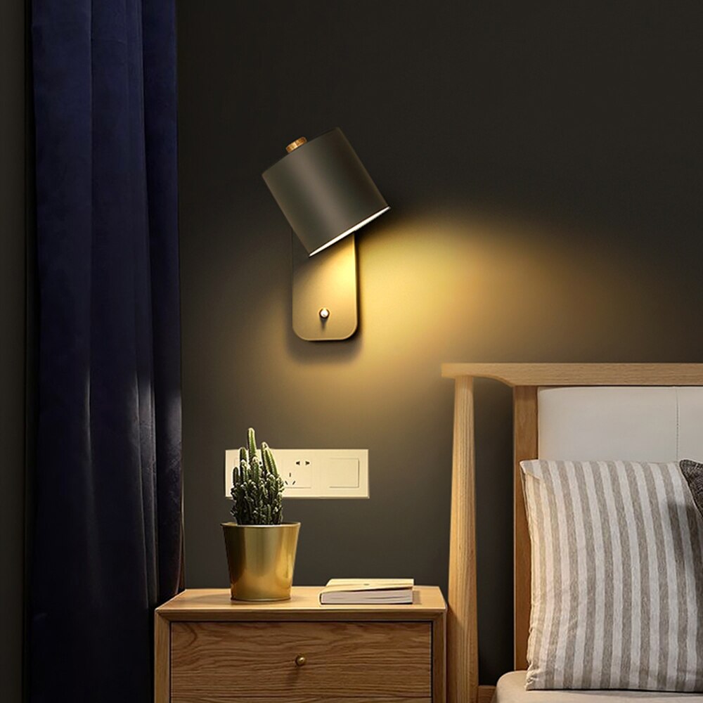 Candeeiro de Parede LED Moderno com Interruptor | Luz de Parede Interior | Meowbutter